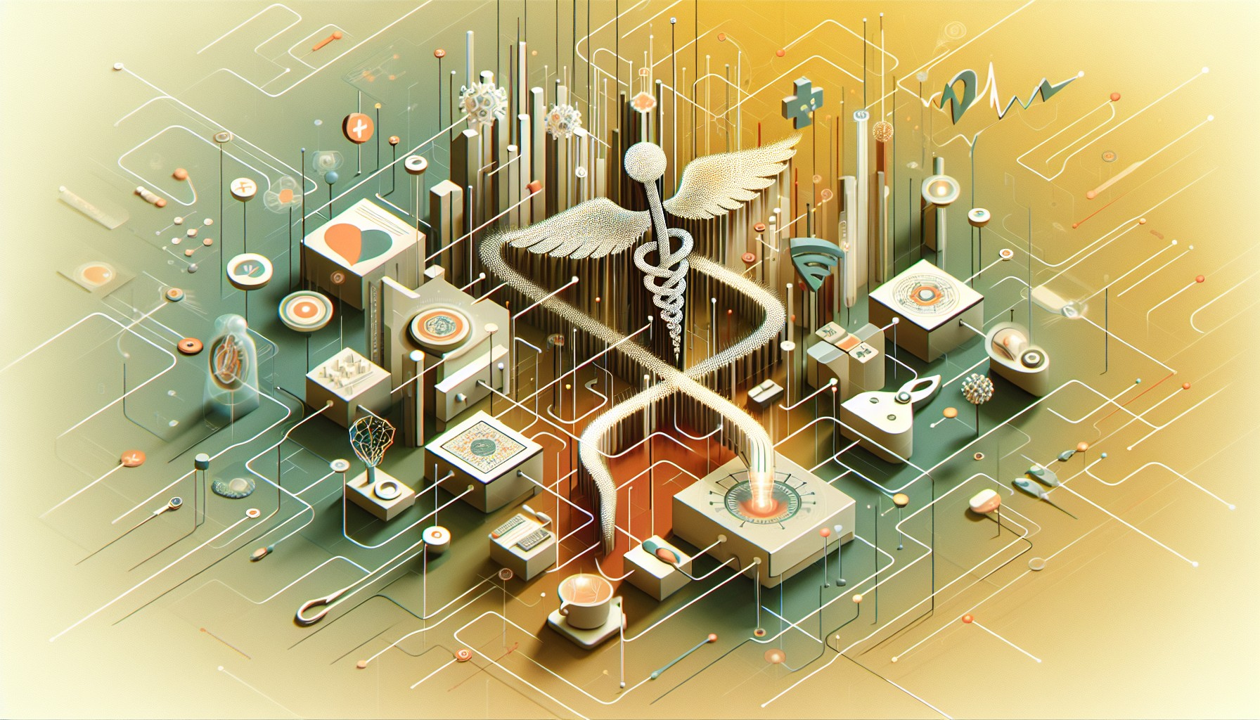 Stiliserad illustration som visar AI-teknik som analyserar medicinsk data för att förbättra diagnostik för alla patienter