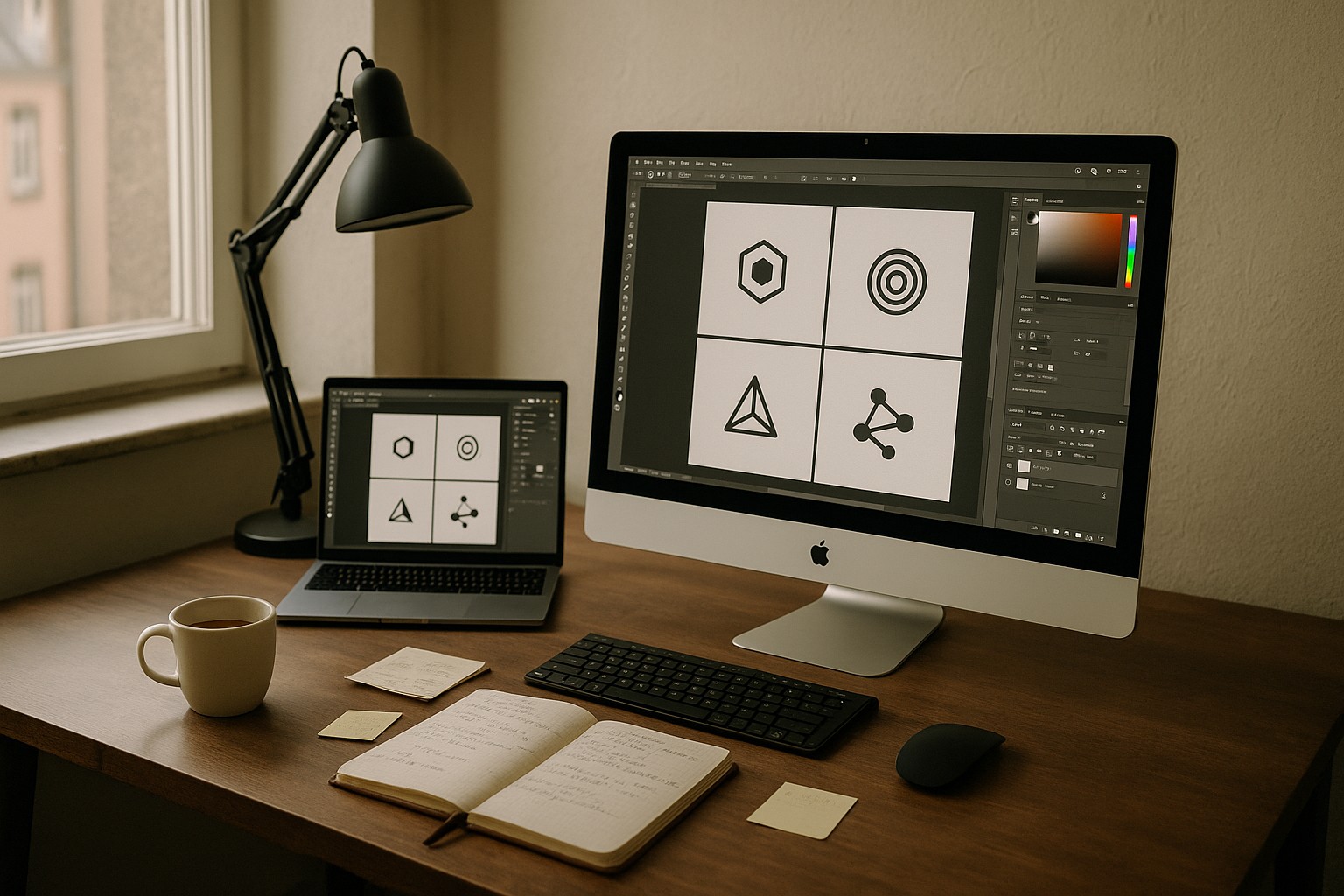 Editorial illustration som visar AI:s förmåga att omvandla text till tredimensionella designobjekt, symboliserat genom abstrakta former som transformeras från platta textelement till 3D-strukturer