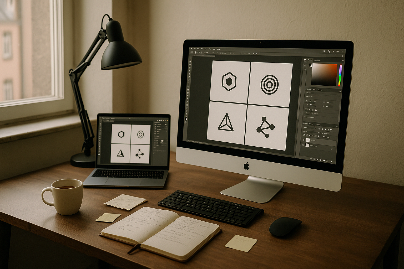Editorial illustration som visar AI:s förmåga att omvandla text till tredimensionella designobjekt, symboliserat genom abstrakta former som transformeras från platta textelement till 3D-strukturer