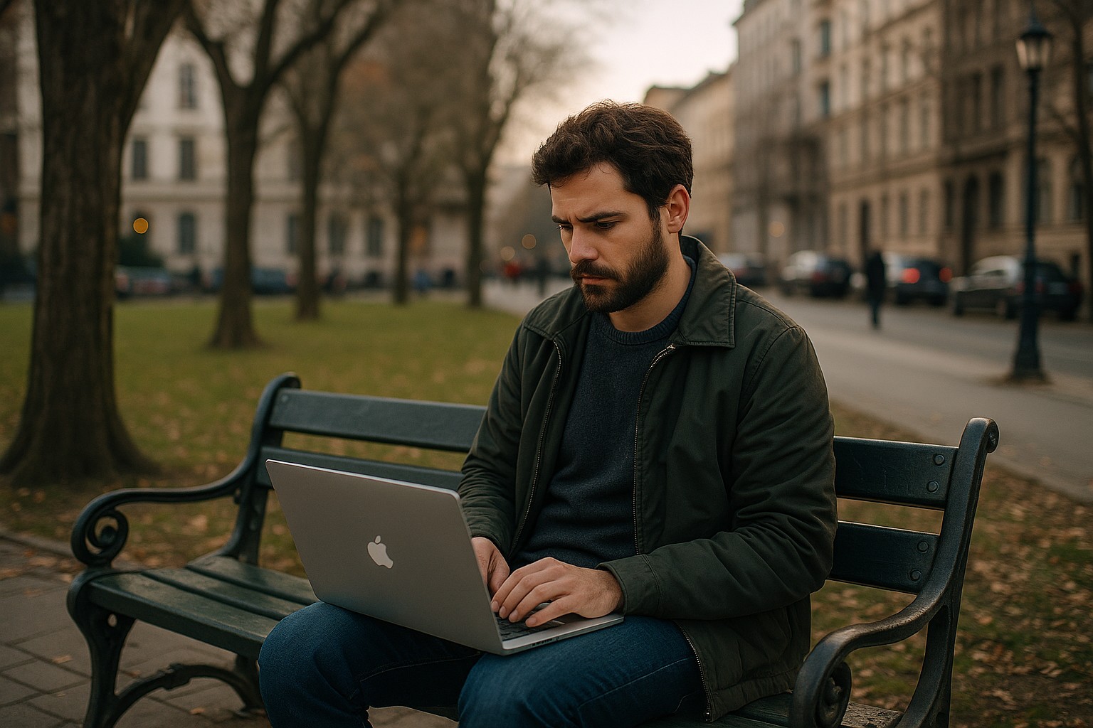 En forskare arbetar vid sin dator på ett svenskt universitet, fotograferad från sidan medan hen studerar kod och data relaterat till AI-forskning