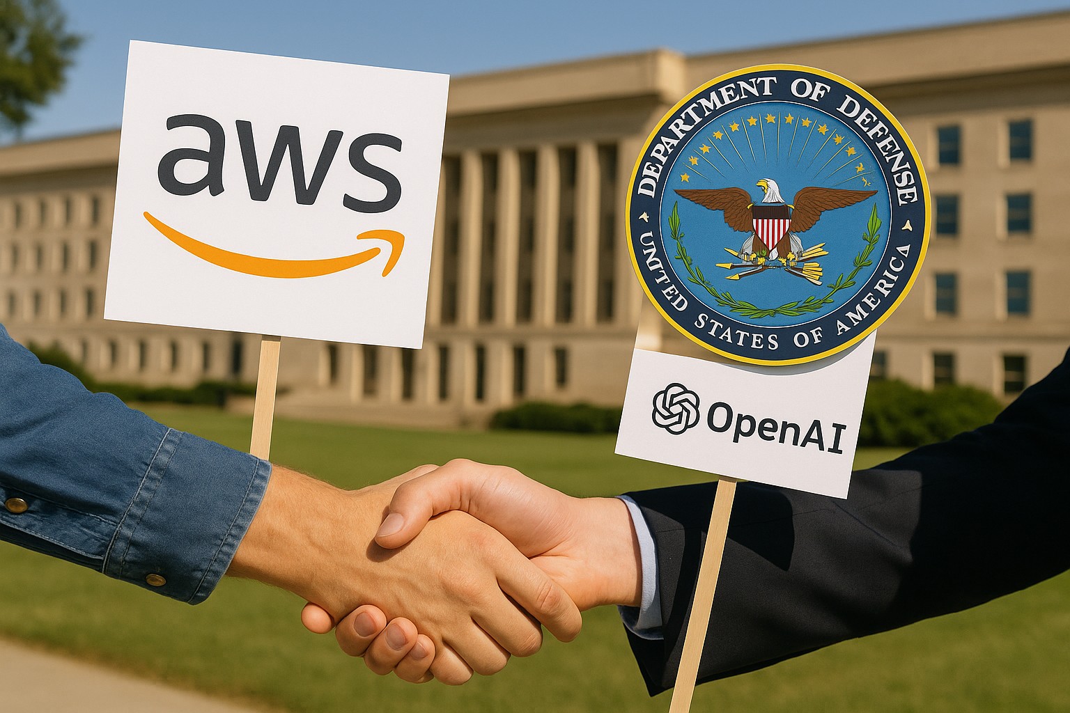 Foto till artikeln: OpenAI tecknar AWS-partnerskap för statliga AI-kontrakt – drar nytta av Anthropics Pentagon-konflikt