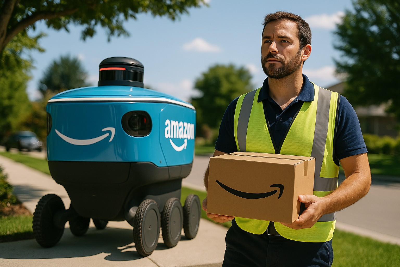 Foto till artikeln: Amazons pågående robotförvärv och nya AI-genombrott visar framtidens leveranser