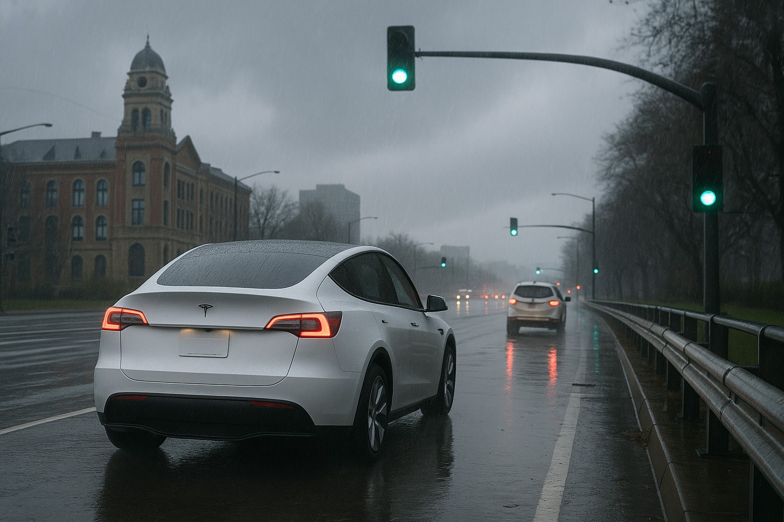 Foto till artikeln: Teslas självkörningssystem fallerar i dåligt väder – myndigheter varnar efter flera olyckor