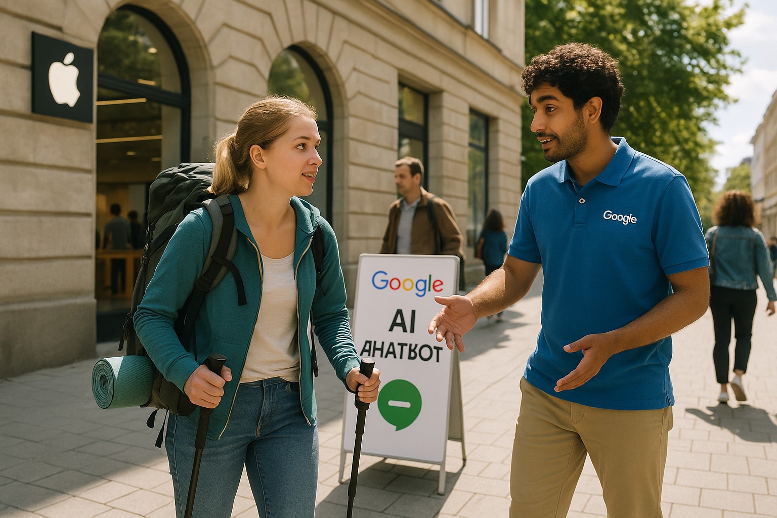 Foto till artikeln: Slaget om AI-användarna: Google lockar med chattvandring medan Apple satsar på öppenhet