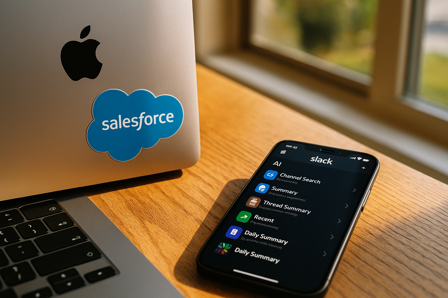 Foto till artikeln: Salesforce lanserar 30 AI-funktioner för Slack medan Apple förbättrar lokal AI-prestanda