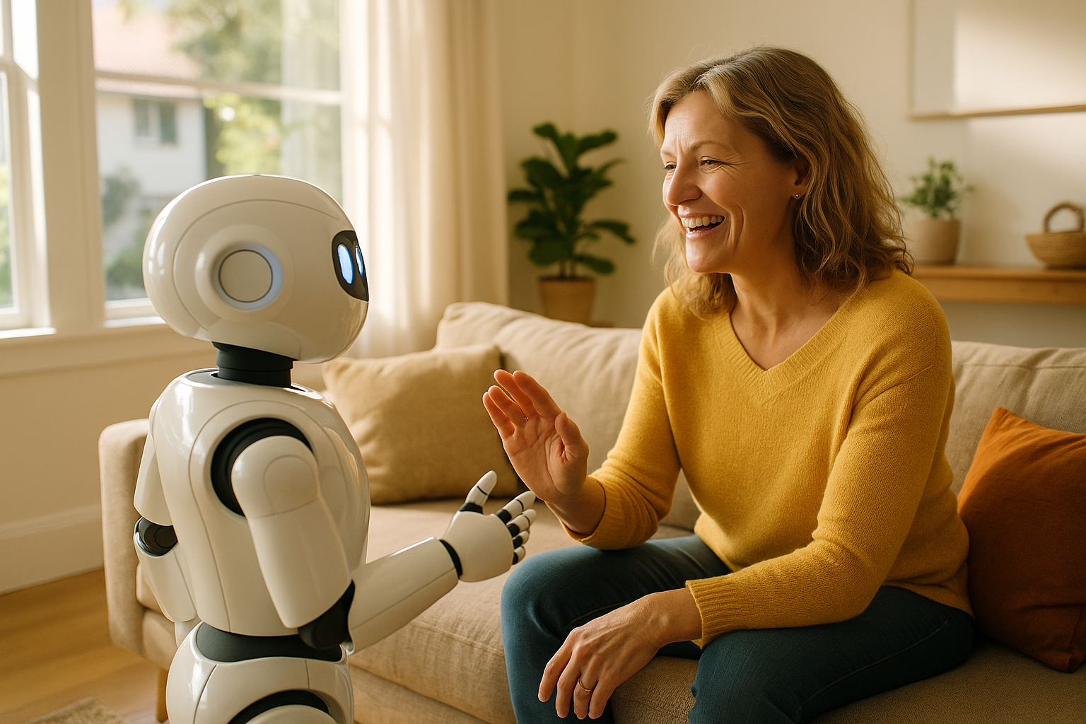 Foto till artikeln: Nu betalar delstatens sjukförsäkring för AI-roboten i vardagsrummet