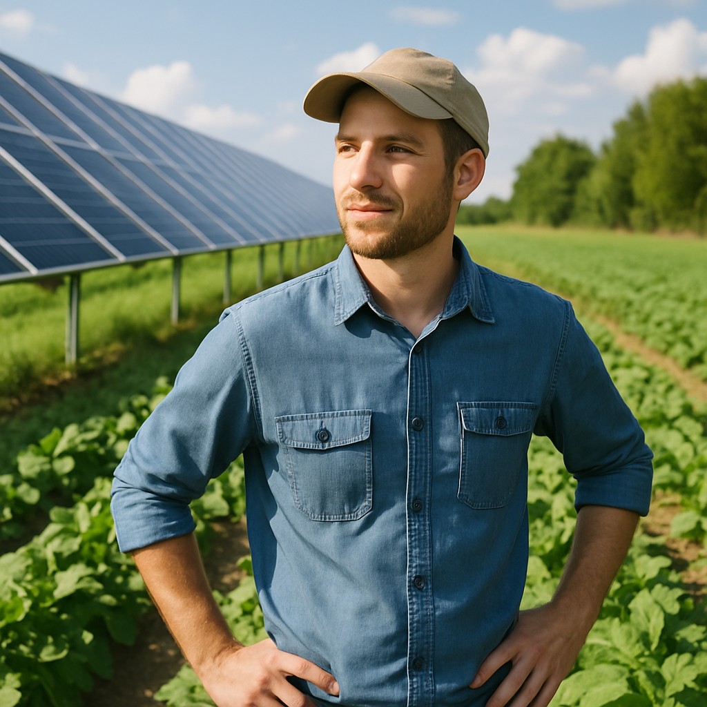 Foto till artikeln: Solpaneler slår träd som vindskydd – och ger mer odlingsmark