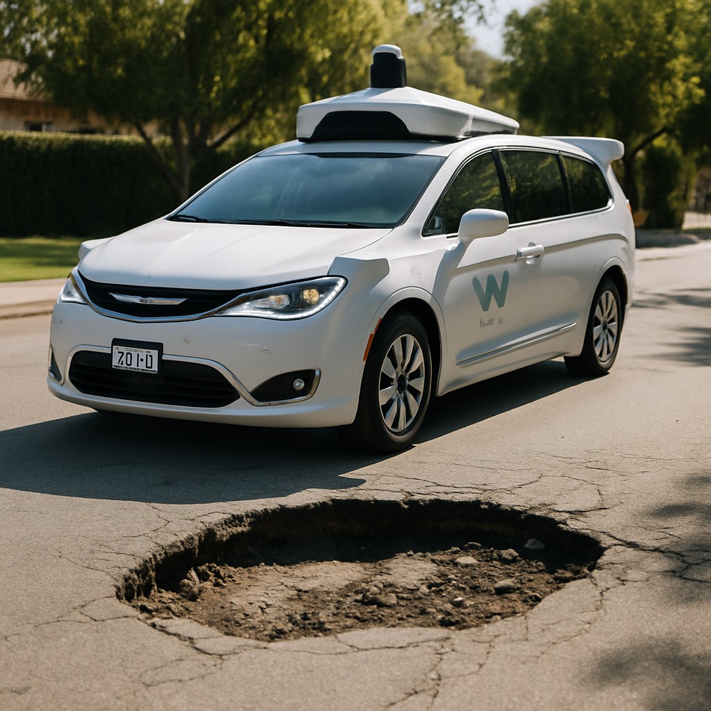 Foto till artikeln: Googles självkörande bilar upptäcker vägskador på sina dagliga turer