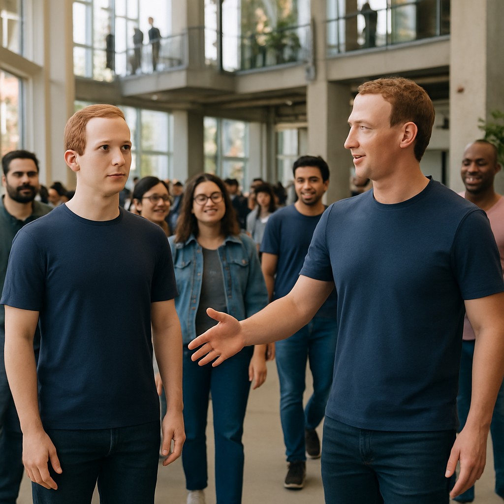 Foto till artikeln: Zuckerberg tränar AI-version av sig själv för att kommunicera med Metas 70 000 anställda