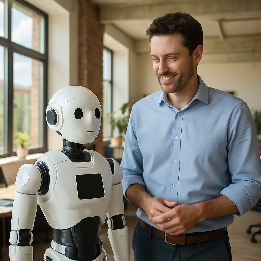 Foto till artikeln: Robotassistenter kliver in på våra arbetsplatser – ska de hjälpa eller ersätta oss?