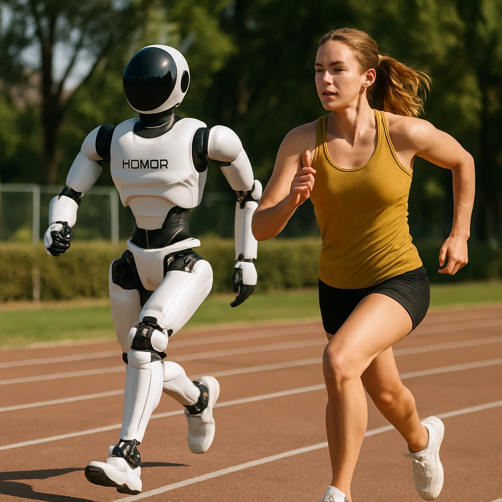 Foto till artikeln: Honor-robot sprang snabbare än världens bästa löpare – nu överträffas människan fysiskt