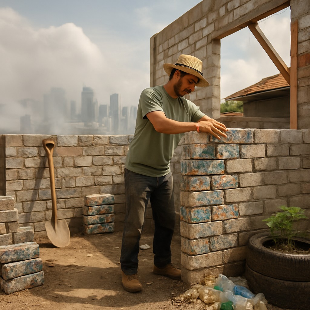 Foto till artikeln: Medan Manila kvävs i giftröken – så byggs framtidens hus av vårt skräp