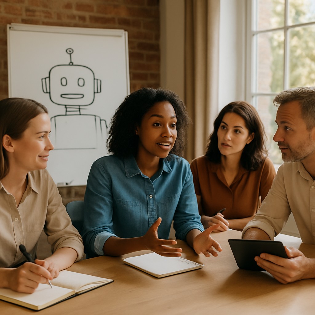 Foto till artikeln: Anställda tränar den artificiella intelligens som ska ersätta dem