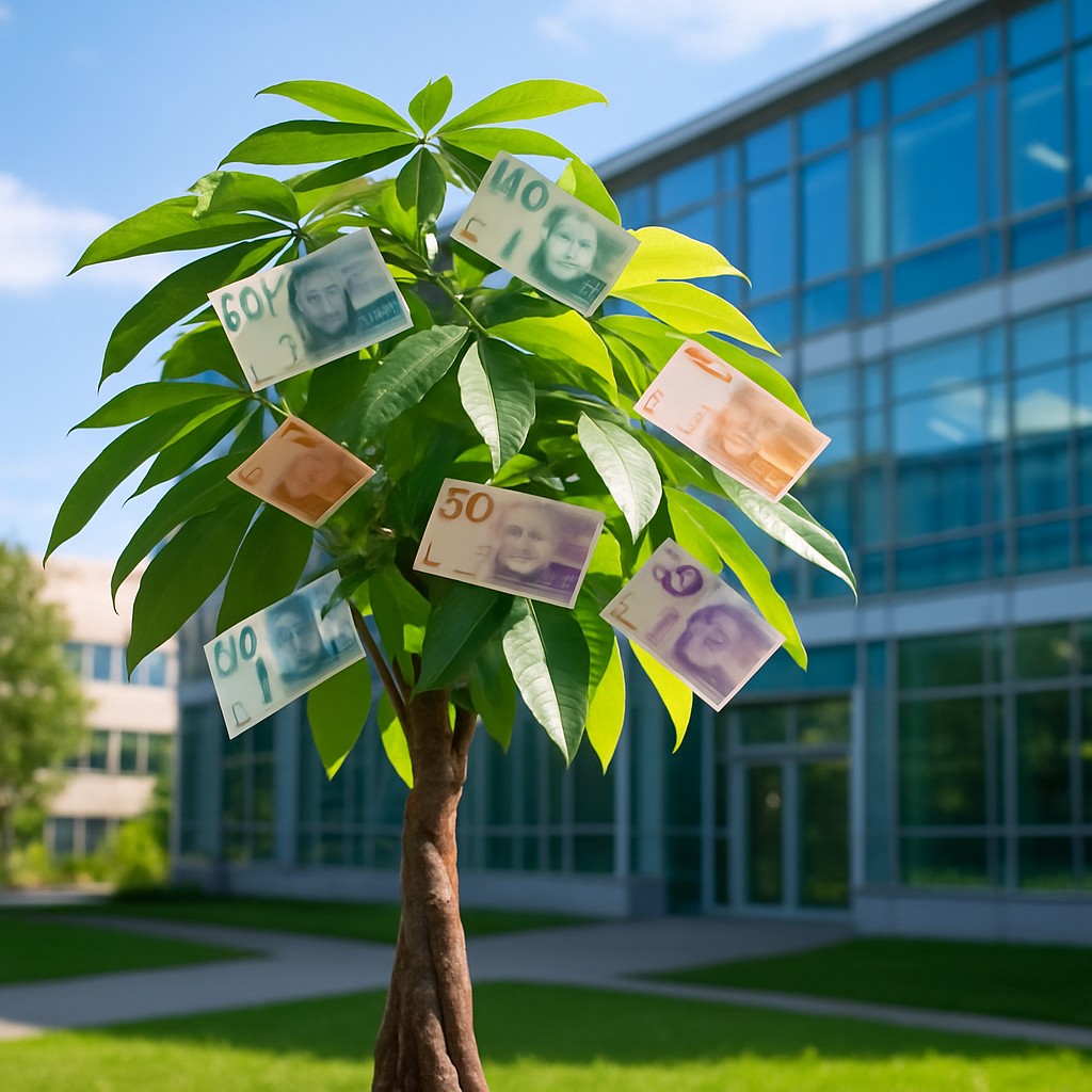 Foto till artikeln: Här är pengaträdet som växer ur Sveriges nya tekniklagar