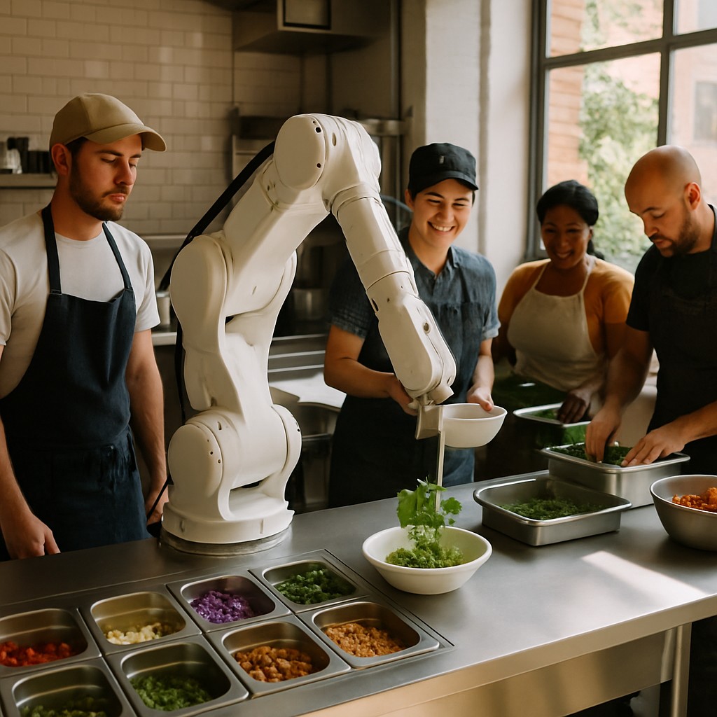 Foto till artikeln: Robotar tar över restaurangköken – kan montera 300 sallader per timme