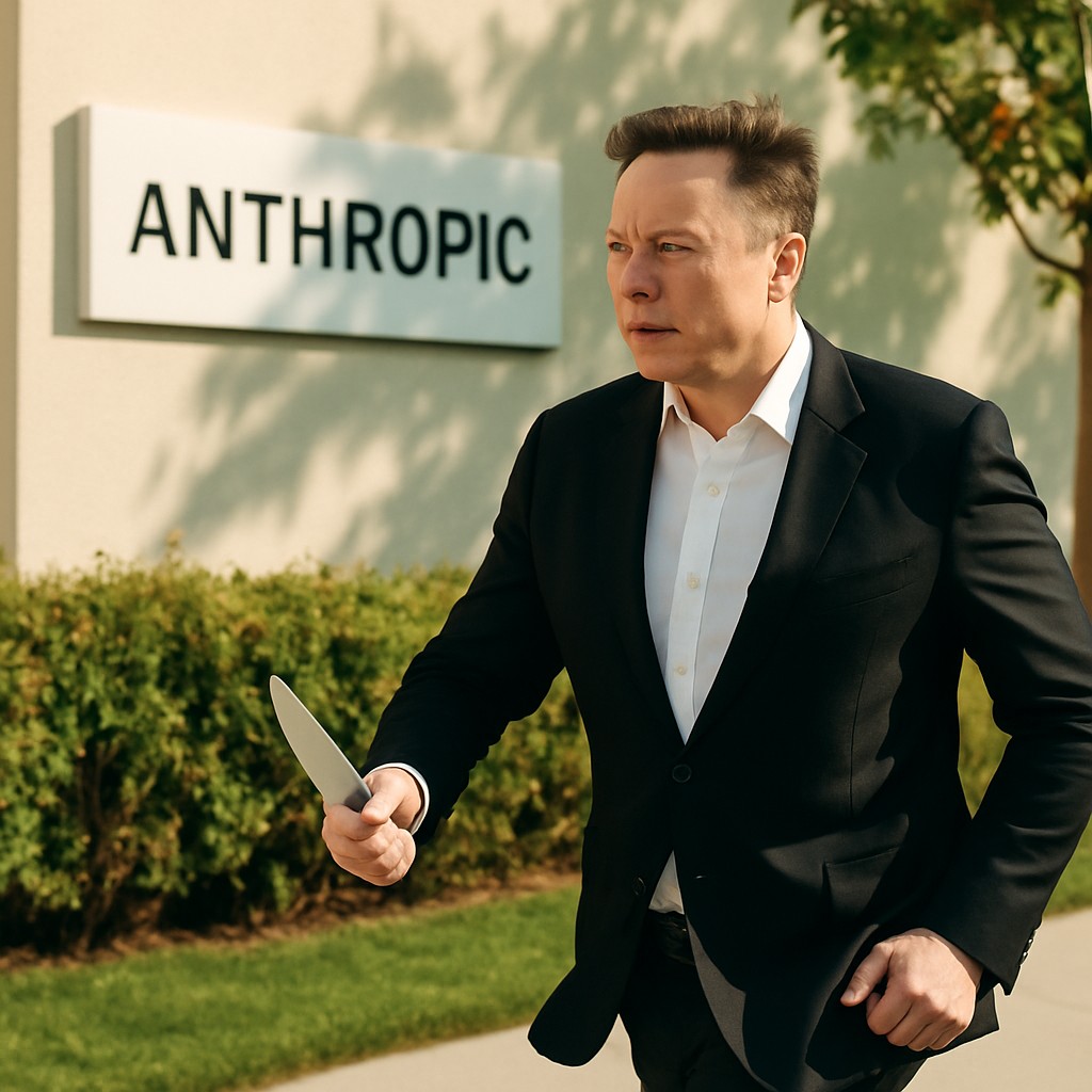 Foto till artikeln: Musk vässer kniven mot OpenAI – satsar på konkurrenten Anthropic