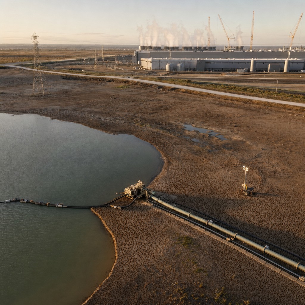 Foto till artikeln: AI-datacenter slukar allt mer vatten – SpaceX listar vattenbrist som börsrisk och Kina testar undervattenskylning