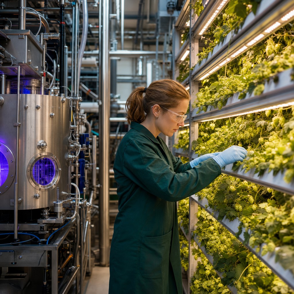Foto till artikeln: Icke-termisk plasma bryter ned metan och humle odlas inomhus – ny teknik tar sig an livsmedelssektorns klimatutsläpp
