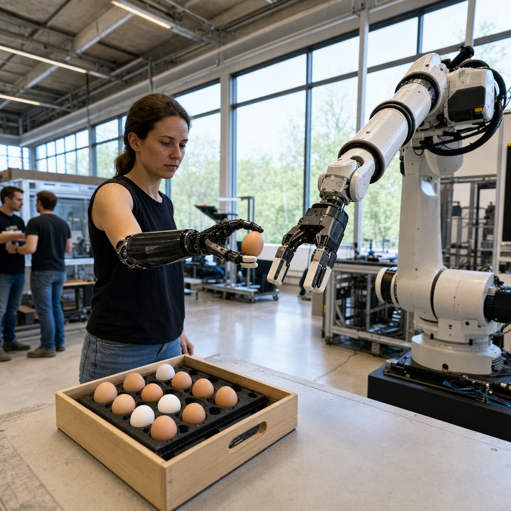 Foto till artikeln: Samma hand på människa och maskin — protesdata lär industrirobotar att greppa rätt