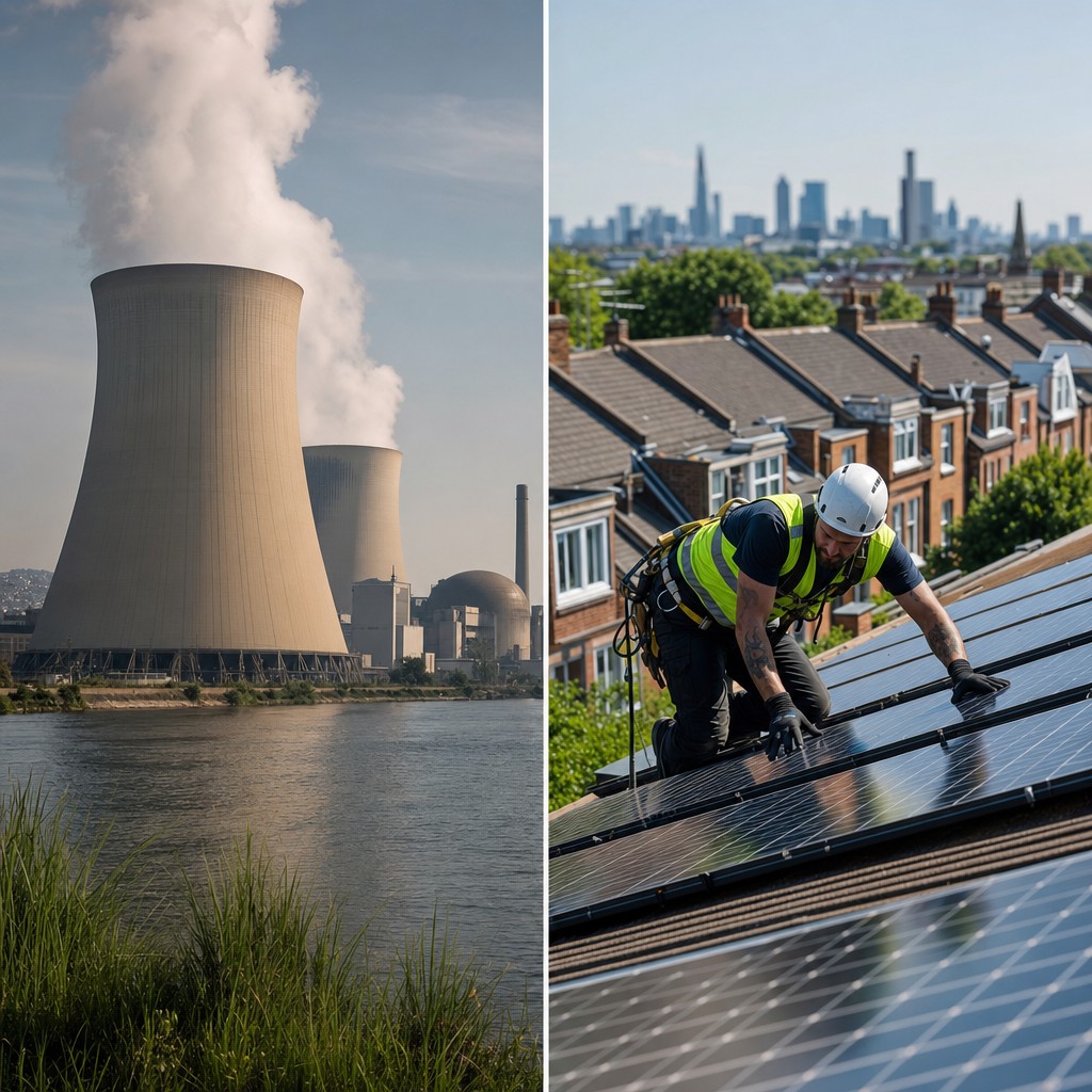Foto till artikeln: Värmen stänger franska reaktorer – medan brittiska soltak driver luftkonditioneringen: klimatkrisens paradox
