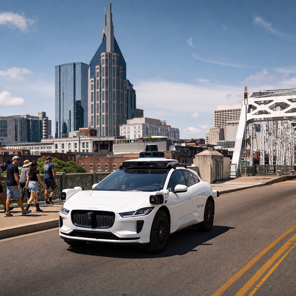 Foto till artikeln: Självkörande taxibilar 94 procent säkrare än mänskliga förare – nu öppnar Waymo för alla i Nashville