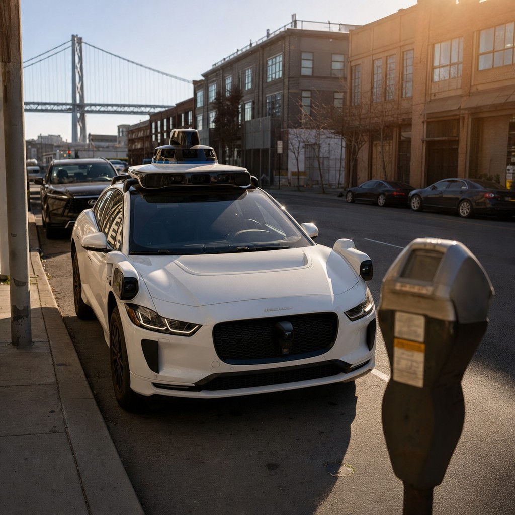 Foto till artikeln: Självkörande taxibilar slår mänskliga förare i säkerhet – men får ändå parkeringsböter
