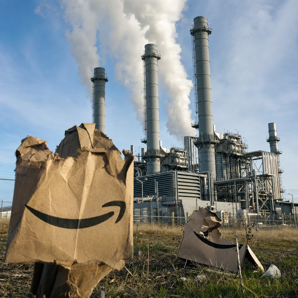 Foto till artikeln: Amazons planerade gasjätte avslöjar techbranschens dolda sanning: klimatlöftena är inte värda pappret de är skrivna på