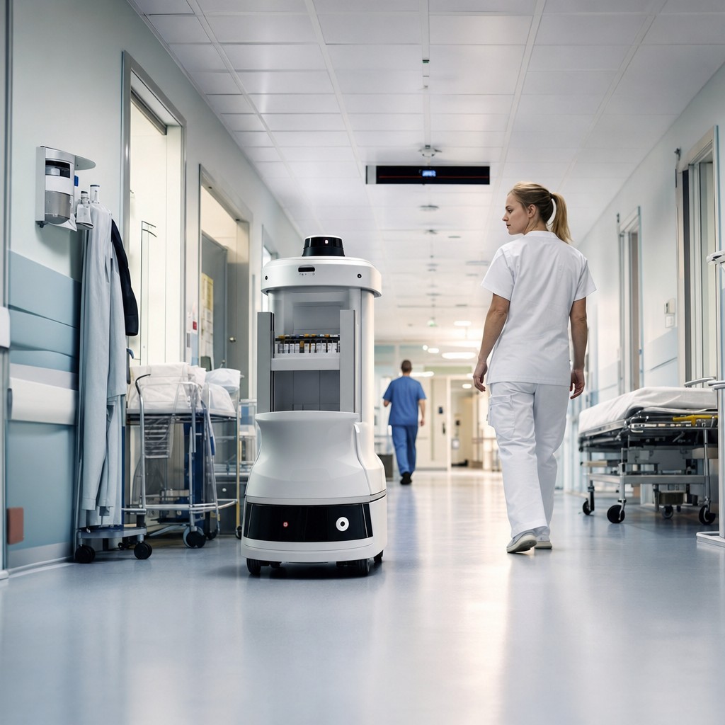 Foto till artikeln: Robotarna är nu på allvar i produktion – sjukhuskorridorer, lagerhallar och laboratorier förändras i snabb takt