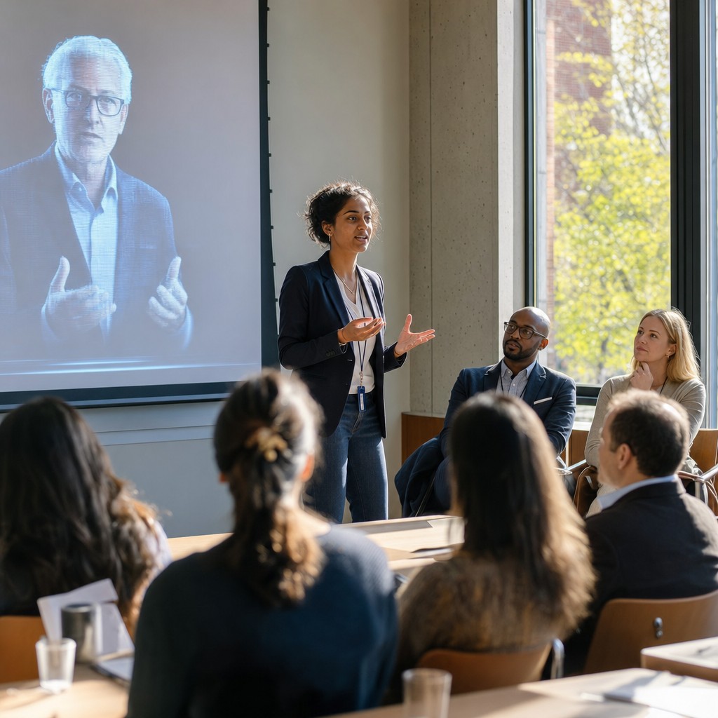 Foto till artikeln: Du pitchar din affärsidé — och en digital skugga av professorn svarar