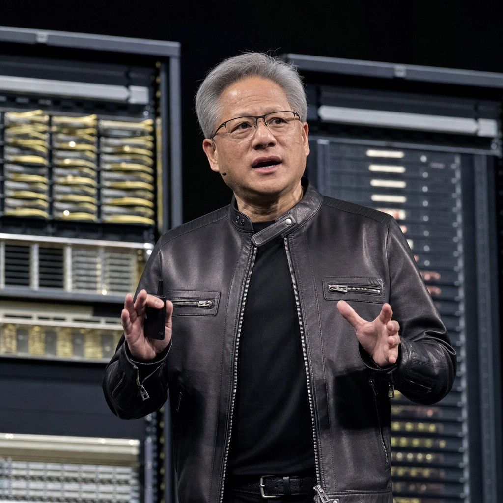 Foto till artikeln: Jensen Huang förklarar AGI uppnått – och meningslöst på samma gång. Vem styr egentligen berättelsen?