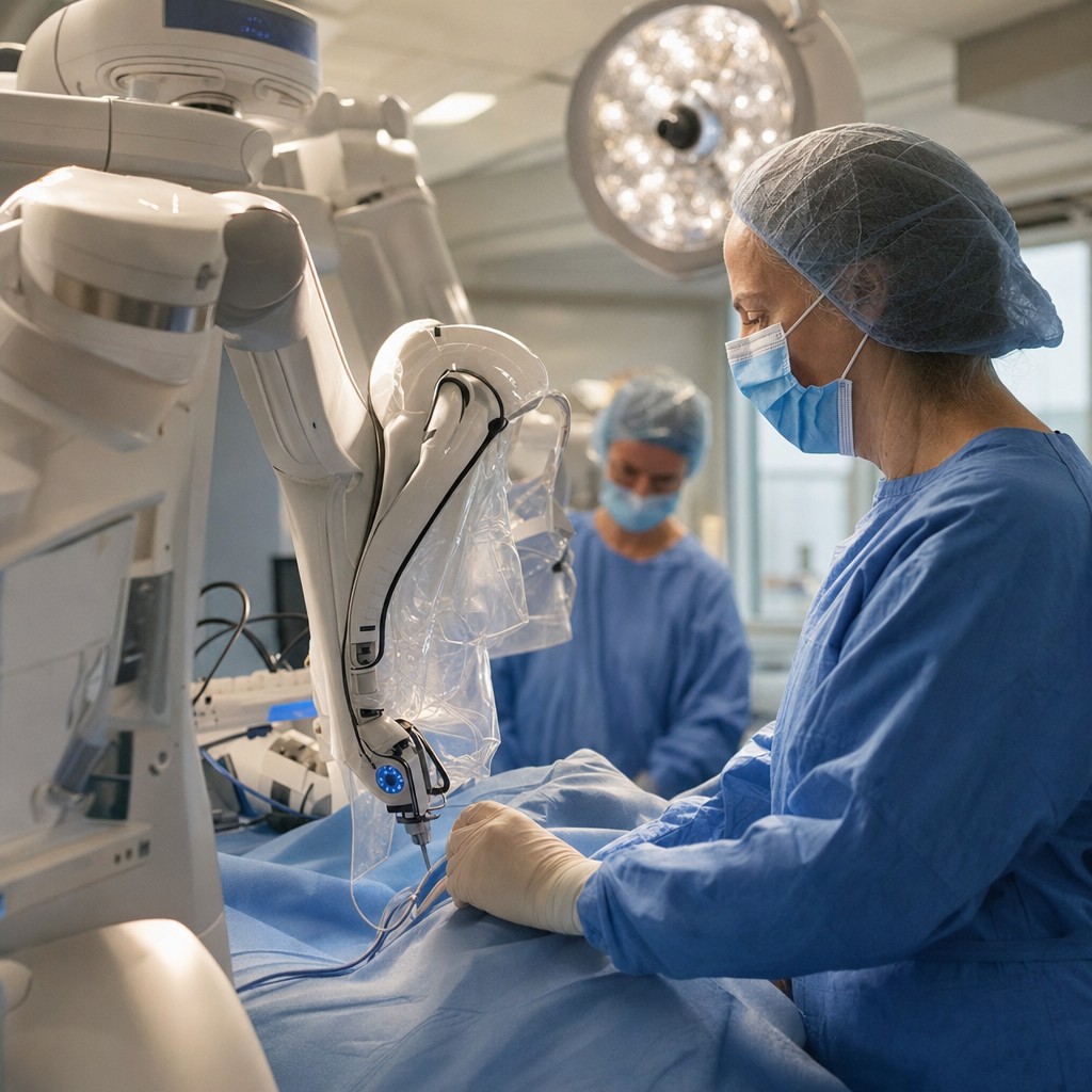 Foto till artikeln: Nytt robotsystem når 54 procents träffsäkerhet på förstadier till cancer – medan kritiker varnar för snabb teknikspridning