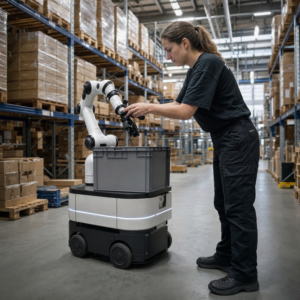 Foto till artikeln: Roboten kliar klådan, lagerpersonal bygger egna digitala verktyg – AI har slutat lova och börjat leverera