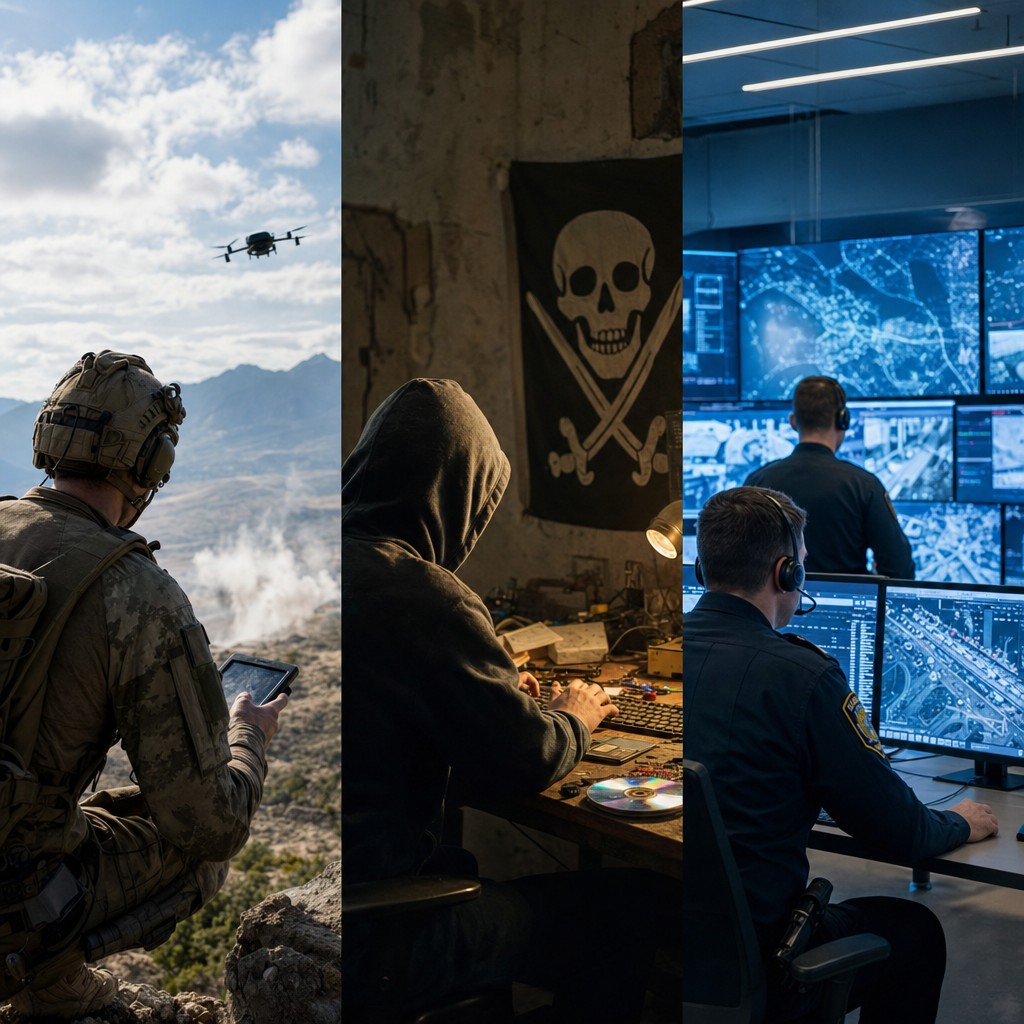 Foto till artikeln: Samma AI-verktyg – tre fronter: militären, brottslingarna och försvararna kämpar parallellt