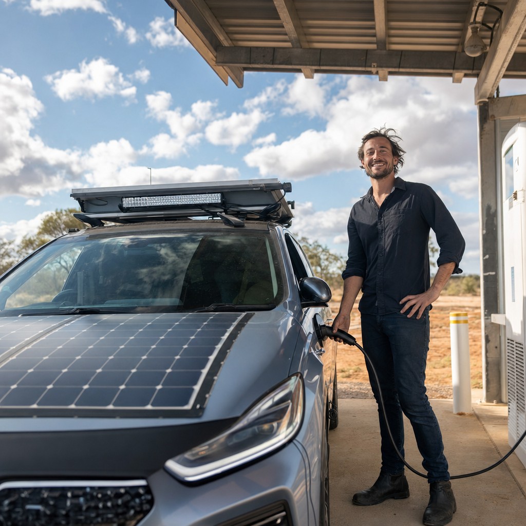 Foto till artikeln: Han körde runt hela Australien på solenergi – och satte punkt för en av elbilsdebattens segaste myter