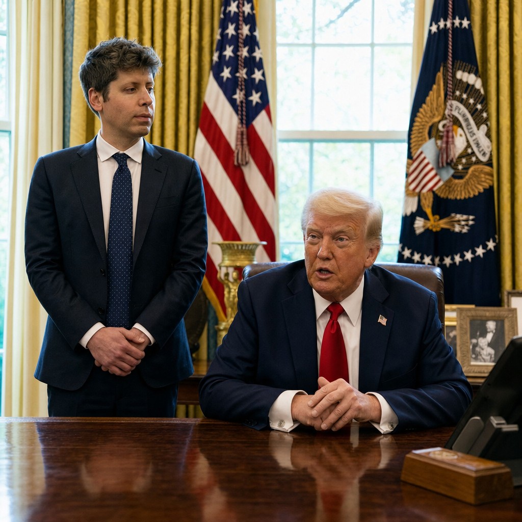 Foto till artikeln: Trump, Altman och skolvärlden – kampen om vem som definierar vad AI är
